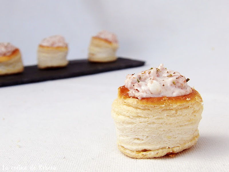 Volovanes de crema de jamón