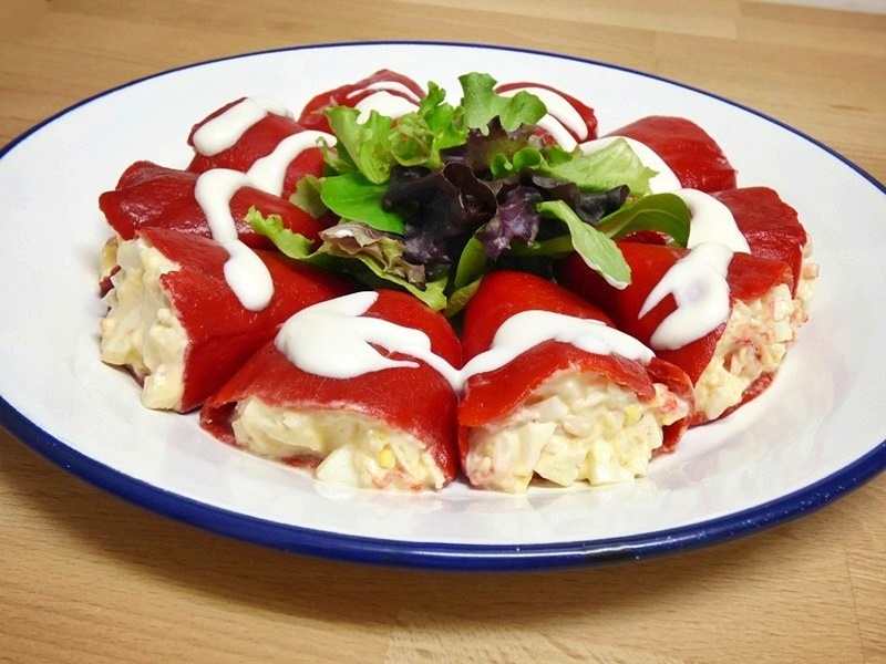 pimientos de piquillo rellenos de gambas