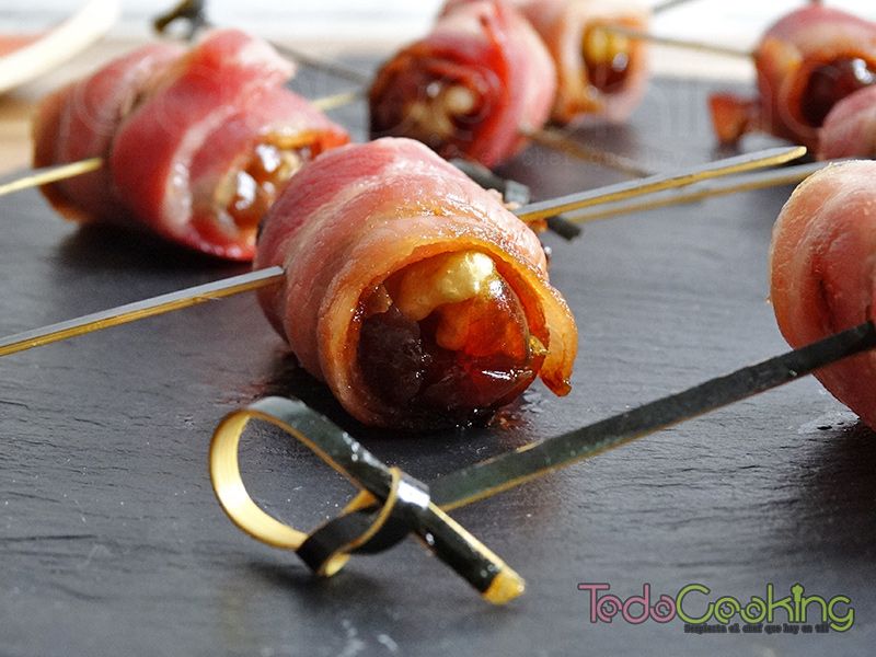 Datiles con bacon y nueces 