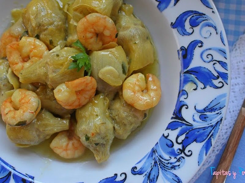 guiso-alcachofas-gambas