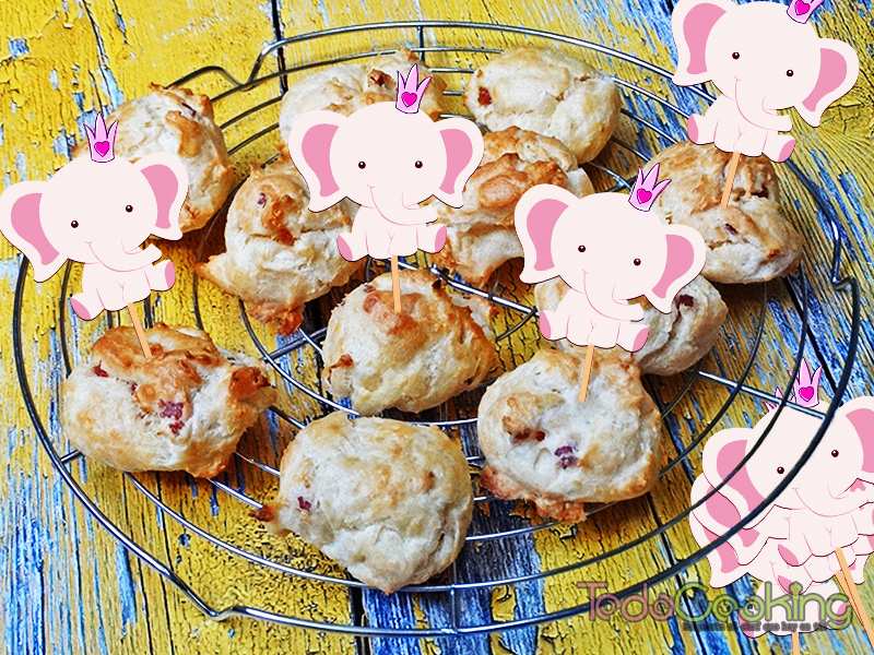 Gougères de queso con jamón 05