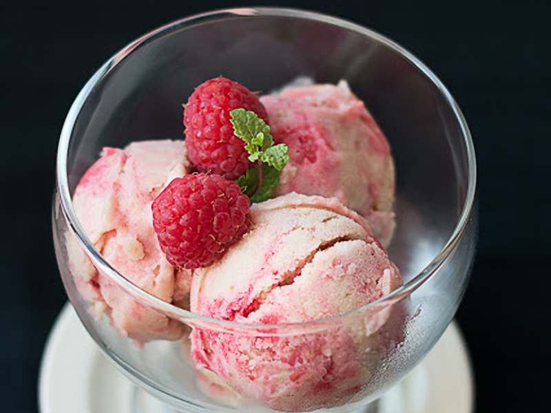 Helado de Plátano y Frambuesas