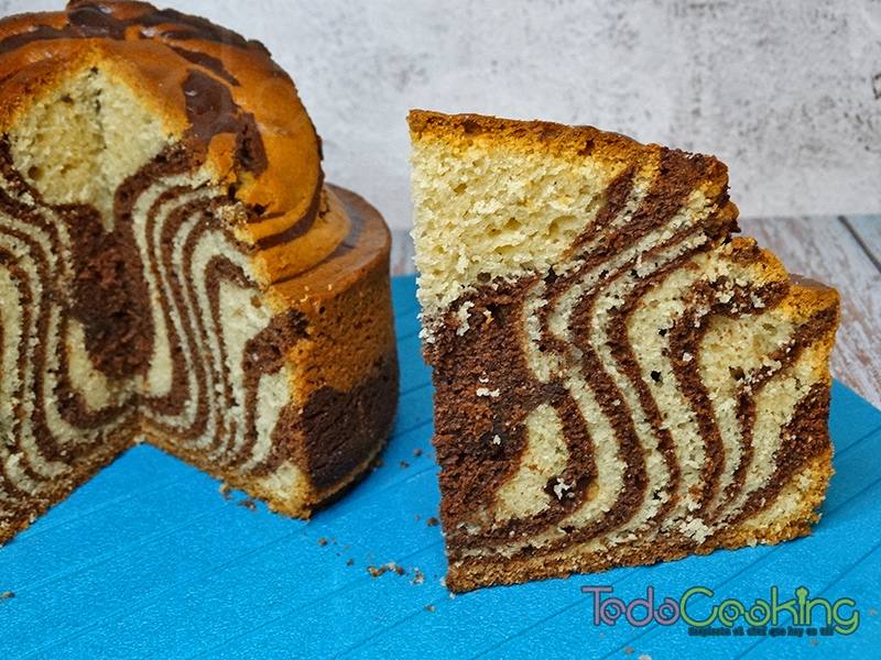 Bizcocho Cebra de chocolate y vainilla 02