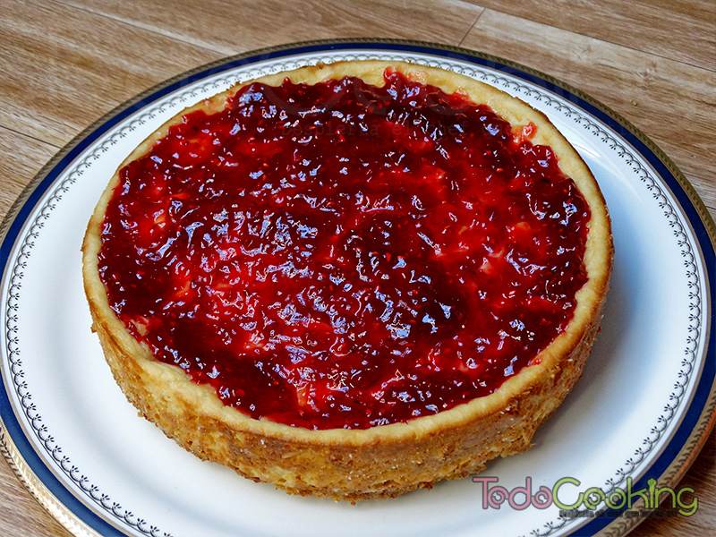 Cheesecake vegana con frambuesas 01