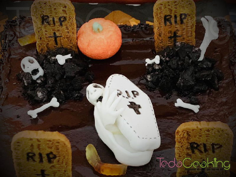 Brownie tarta cementerio halloween005