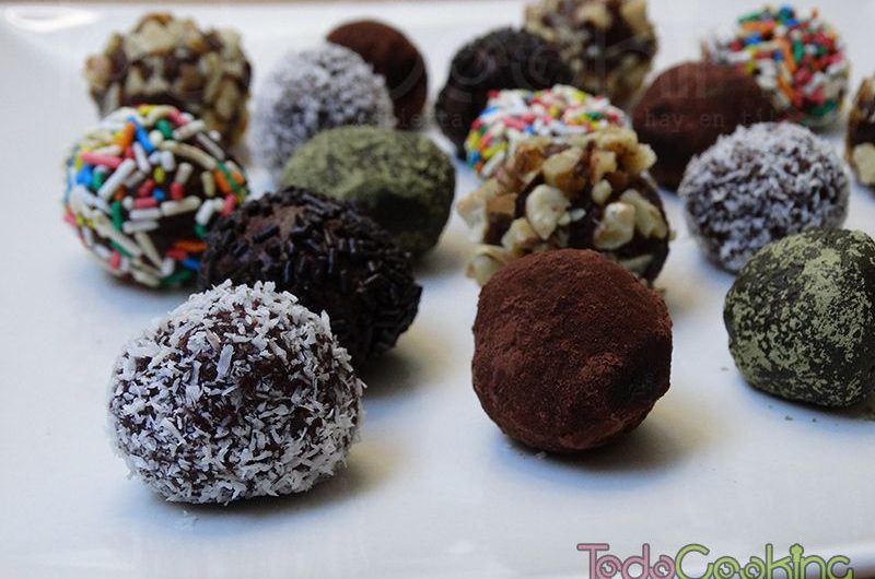 Trufas de chocolate con mantequilla de cacahuetes