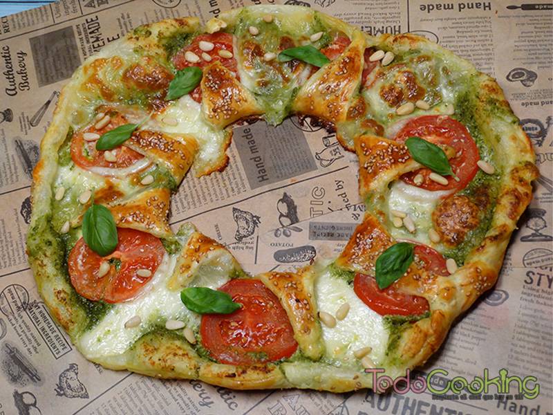 Corona de hojaldre caprese 04