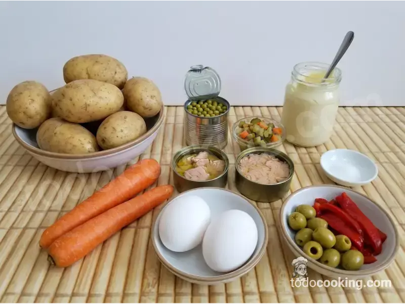 ingredientes para la ensaladilla rusa