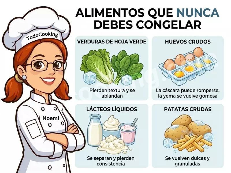 Alimentos que nunca debes congelar