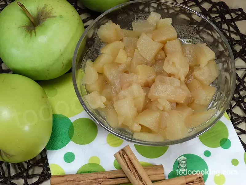 Compota Manzana vista cenital