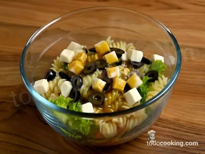 Ensalada con Pasta Fusilli y Queso