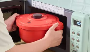 Olla de microondas con función de vapor
