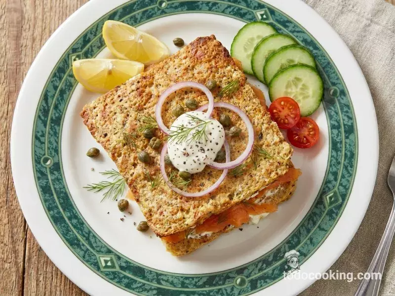 Sándwich Fit de Salmón y Queso Crema (Pan de Salvado en 4 min)