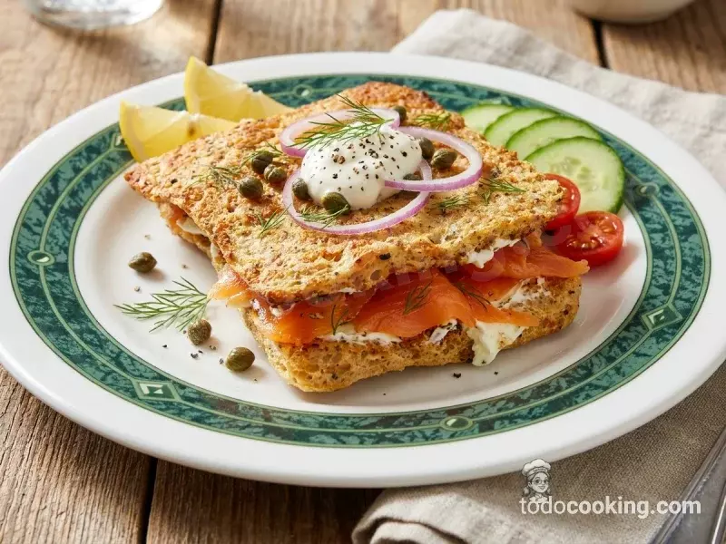 Sándwich a las finas hierbas con salmón y queso: ¡Cena ligera en 5 minutos!