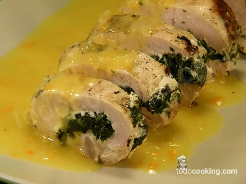 Solomillo Pavo Relleno Naranja detalle