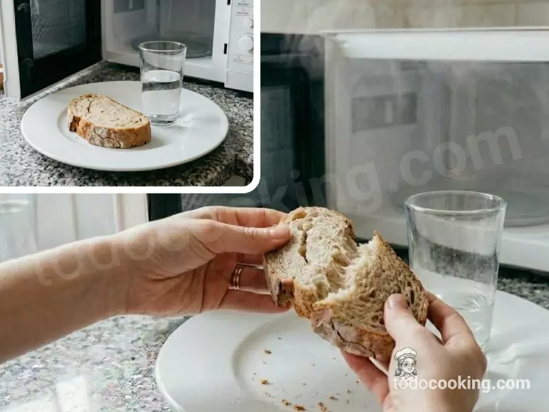 Truco de cocina para ablandar pan duro con humedad en el microondas