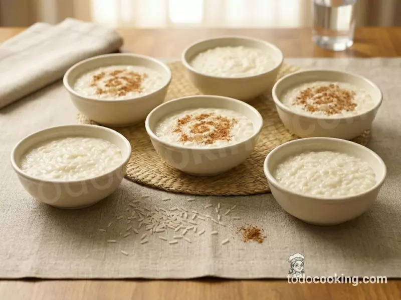 arroz con leche fit repartido en varios boles