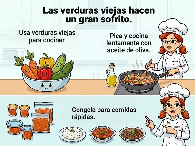Cocina de aprovechamiento - Verduras viejas para un gran sofrito