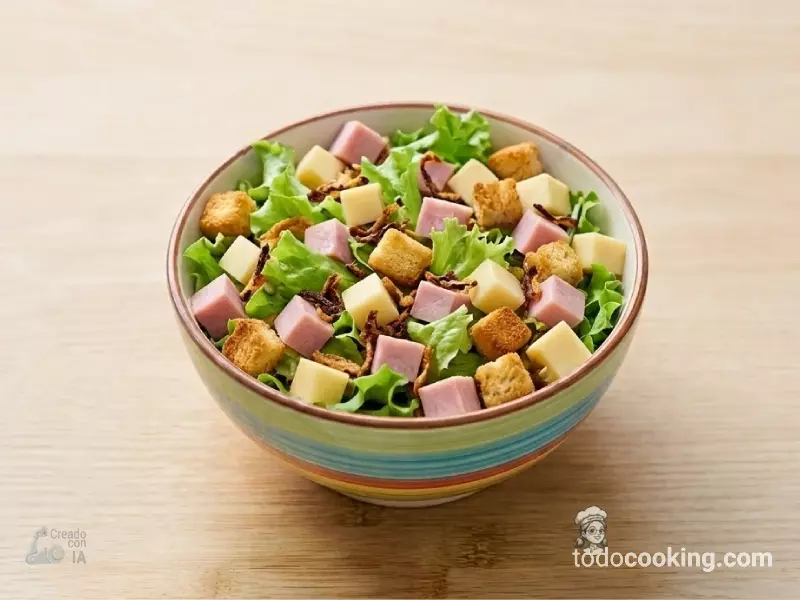 Ensalada de jamón y queso