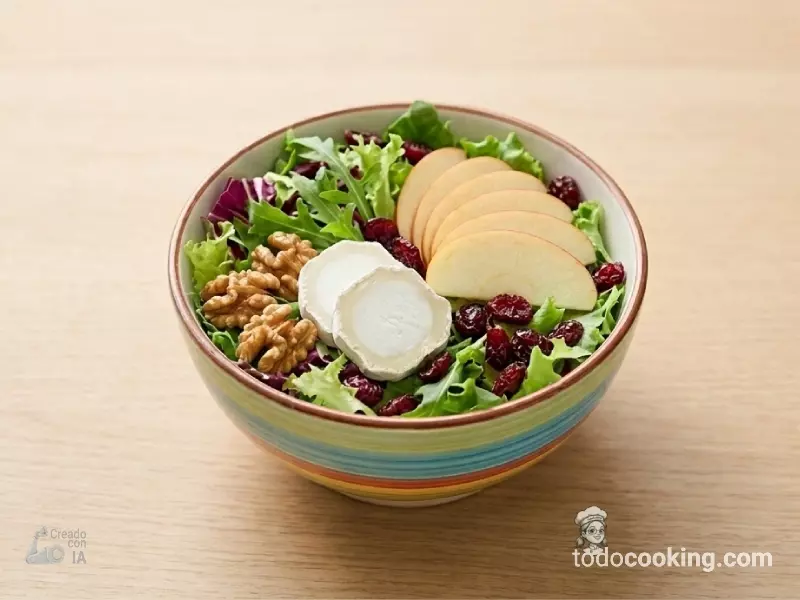 Ensalada de queso de cabra y arándanos