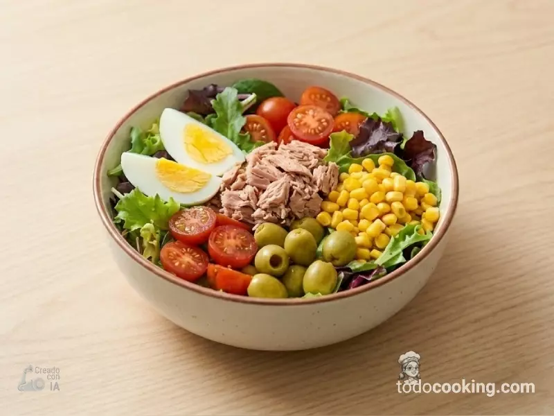 Ensalada mediterránea de atún y huevo