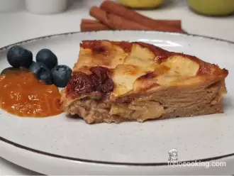 Tarta de manzana invisible Fit (en Air Fryer) detalle de porcion