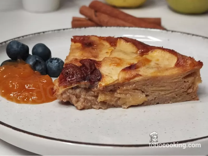 Tarta de manzana invisible Fit en Air Fryer (¡con centro cremoso!)