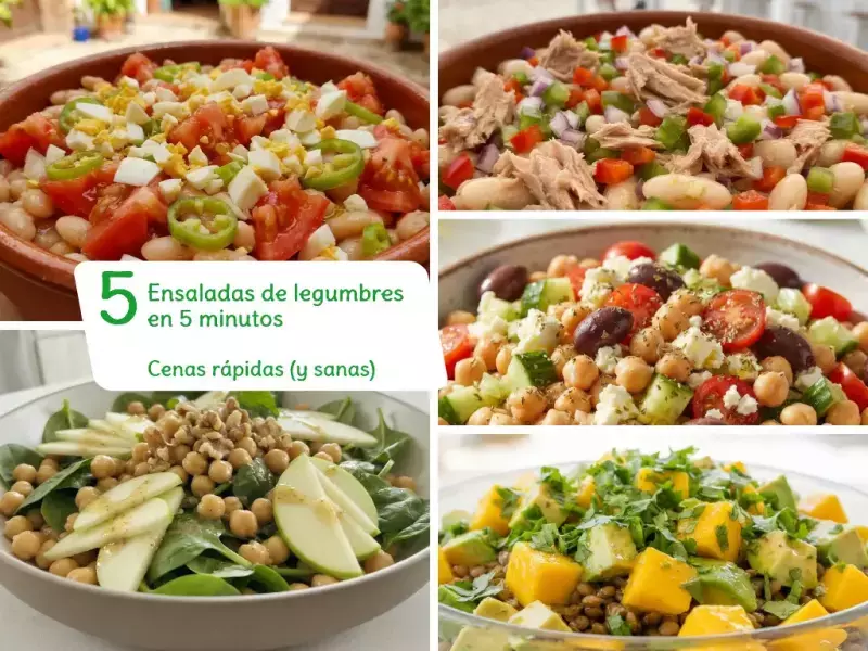 5 ensaladas de legumbres en 5 minutos portada
