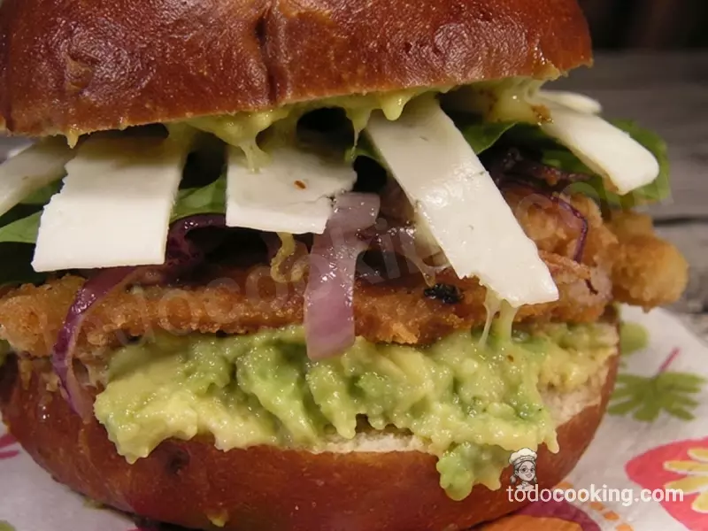 Bocata Cemita pan babiera primer plano
