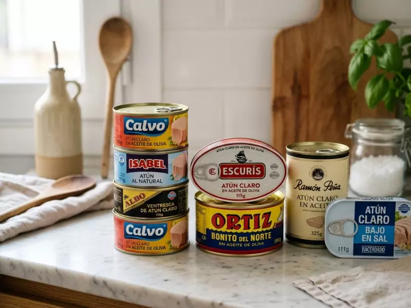 latas de atún sobre encimera
