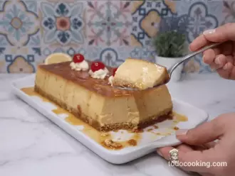 Pastel de limón y sobaos sin horno cucharilla porcion