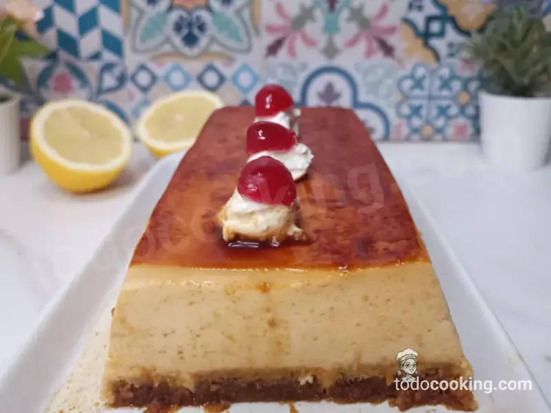 Pastel de limón y sobaos sin horno detalle textura