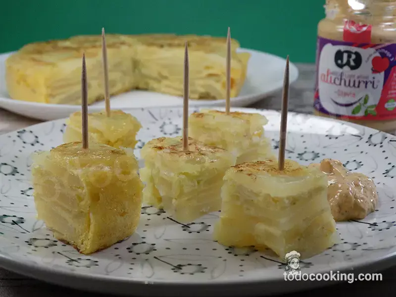 Tortilla patatas calabacin microondas taquitos-1