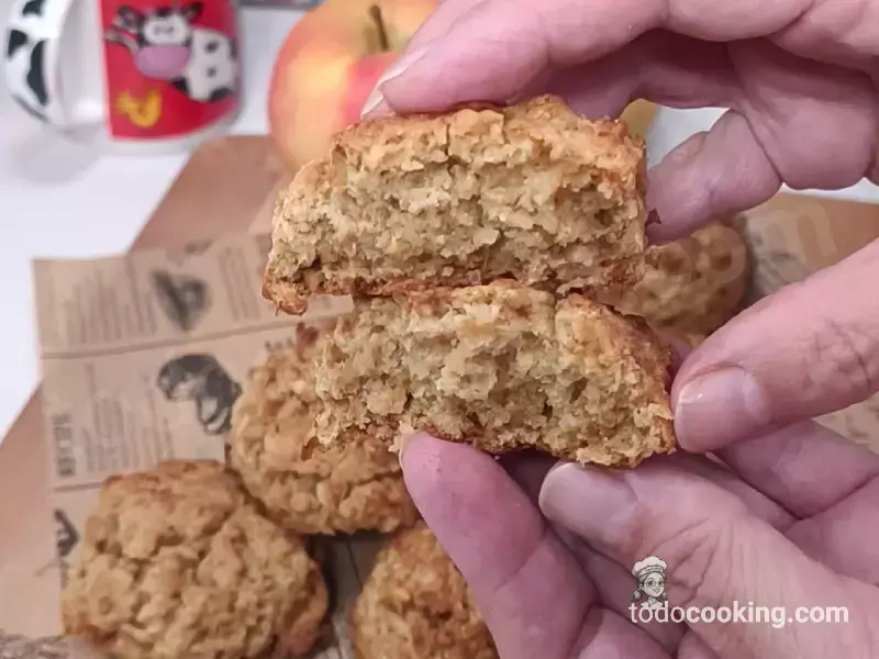 galletas de avena manzana y coco detalle textura