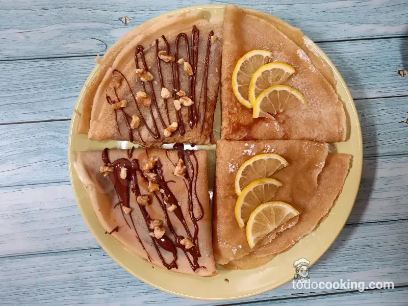Crêpes francesas tradicionales, Dulces del Mundo, cenital