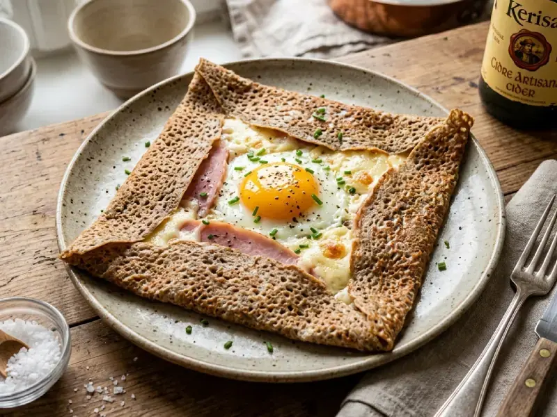 Galette Salada Completa (Huevo, Jamón y Queso)