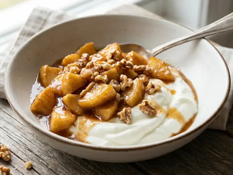 Manzanas Caramelizadas con Yogur