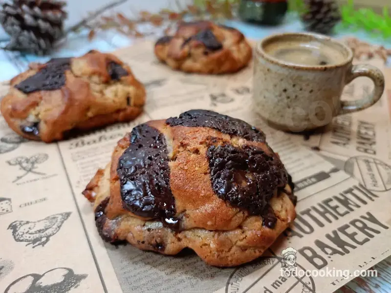 Cookies estilo NYC primer plano